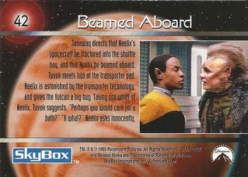 1995 SkyBox Star Trek: Voyager Season One Series One #42 Beamed Aboard Back