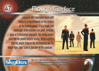 1995 SkyBox Star Trek: Voyager Season One Series One #47 Rough Surface Back