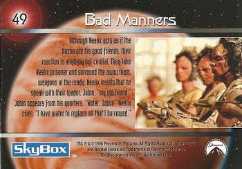 1995 SkyBox Star Trek: Voyager Season One Series One #49 Bad Manners Back