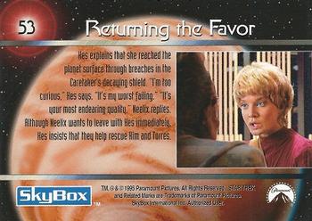 1995 SkyBox Star Trek: Voyager Season One Series One #53 Returning the Favor Back