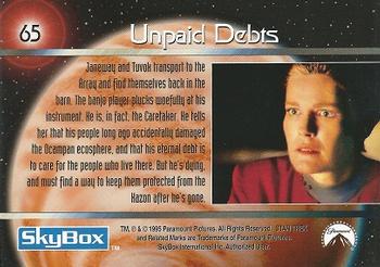 1995 SkyBox Star Trek: Voyager Season One Series One #65 Unpaid Debts Back