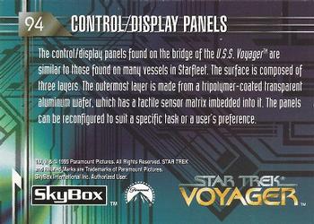 1995 SkyBox Star Trek: Voyager Season One Series One #94 Control/Display Panels Back