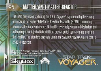 1995 SkyBox Star Trek: Voyager Season One Series One #95 Matter/Anti-Matter Reactor Back