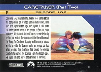 1995 SkyBox Star Trek: Voyager Season One Series Two #14 Caretaker (Part Two) Back