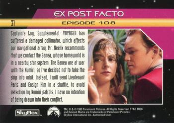 1995 SkyBox Star Trek: Voyager Season One Series Two #31 Ex Post Facto Back