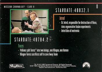 1995 SkyBox Star Trek: Voyager Season One Series Two #8 Mission Chronology - Card H Back