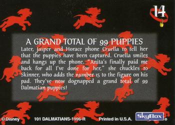 1996 SkyBox 101 Dalmatians #14 A Grand Total of 99 Puppies Back