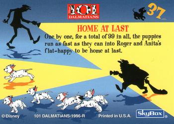 1996 SkyBox 101 Dalmatians #37 Home at Last Back