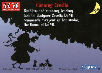 1996 SkyBox 101 Dalmatians #39 Cunning Cruella Back