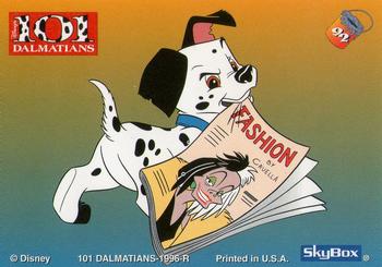 1996 SkyBox 101 Dalmatians #92 Puppy dragging magazine Back
