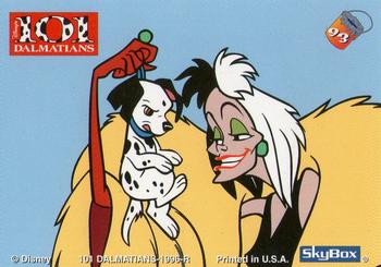 1996 SkyBox 101 Dalmatians #93 Cruella holding puppy Back