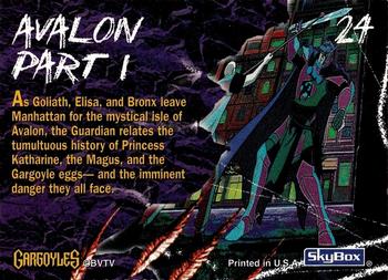 1996 Fleer/SkyBox Gargoyles Series 2 #24 Avalon Part 1 Back