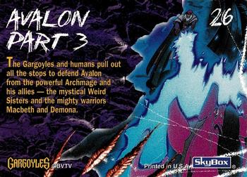 1996 Fleer/SkyBox Gargoyles Series 2 #26 Avalon Part 3 Back
