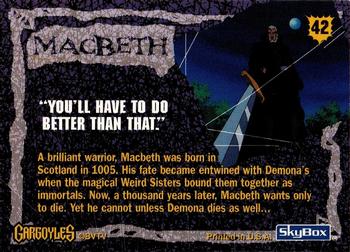 1996 Fleer/SkyBox Gargoyles Series 2 #42 Macbeth Back