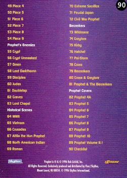 1996 Fleer Prophet Collection #90 Checklist Back