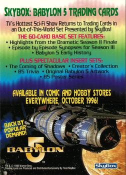 1996 SkyBox Babylon 5 #NNO 1996 Babylon 5 Promo Back