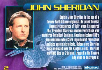 1996 SkyBox Babylon 5 #2 John Sheridan Back