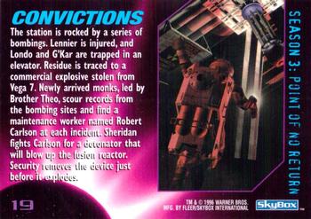 1996 SkyBox Babylon 5 #19 Convictions Back