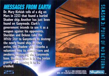 1996 SkyBox Babylon 5 #25 Messages from Earth Back
