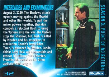 1996 SkyBox Babylon 5 #32 Interludes and Examinations Back