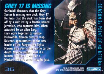 1996 SkyBox Babylon 5 #36 Grey 17 Is Missing Back