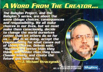 1996 SkyBox Babylon 5 #59 A Word from the Creator ... Back