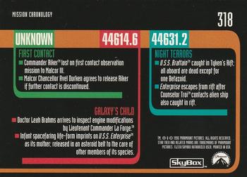 1996 SkyBox Star Trek: The Next Generation Season 4 #318 Mission Chronology Back