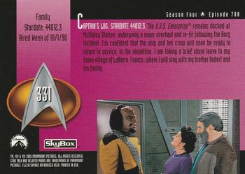 1996 SkyBox Star Trek: The Next Generation Season 4 #331 Family Back