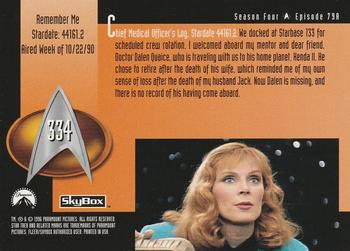 1996 SkyBox Star Trek: The Next Generation Season 4 #334 Remember Me Back