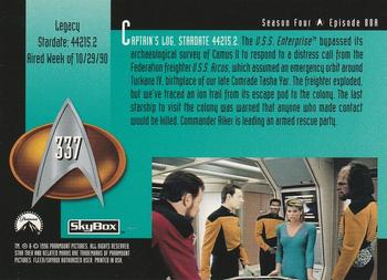 1996 SkyBox Star Trek: The Next Generation Season 4 #337 Legacy. Back