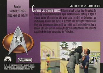 1996 SkyBox Star Trek: The Next Generation Season 4 #340 Reunion Back