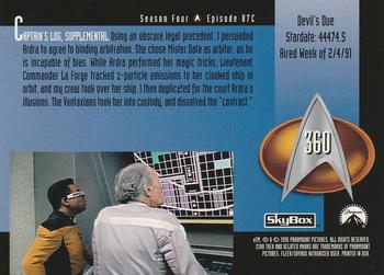 1996 SkyBox Star Trek: The Next Generation Season 4 #360 Devil's Due Back