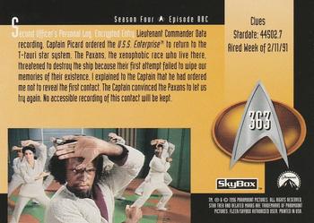 1996 SkyBox Star Trek: The Next Generation Season 4 #363 Clues Back