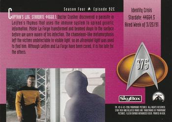 1996 SkyBox Star Trek: The Next Generation Season 4 #375 Identity Crisis Back