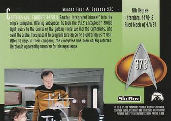 1996 SkyBox Star Trek: The Next Generation Season 4 #378 Nth Degree Back