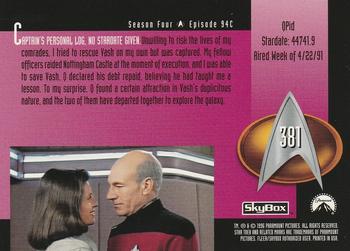 1996 SkyBox Star Trek: The Next Generation Season 4 #381 QPid Back