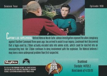 1996 SkyBox Star Trek: The Next Generation Season 4 #383 Drumhead Back