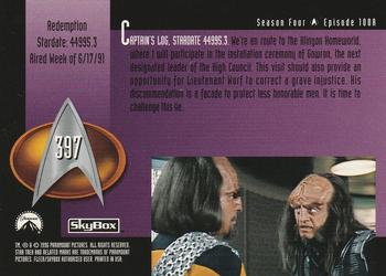 1996 SkyBox Star Trek: The Next Generation Season 4 #397 Redemption Back