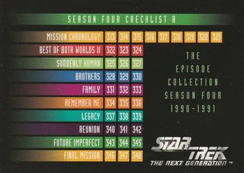 1996 SkyBox Star Trek: The Next Generation Season 4 #400 Season Four Checklist A Front