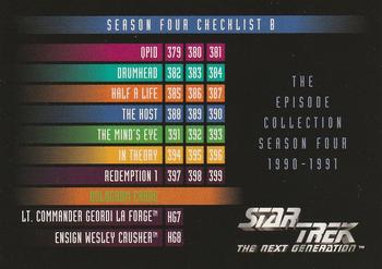 1996 SkyBox Star Trek: The Next Generation Season 4 #401 Season Four Checklist B Front