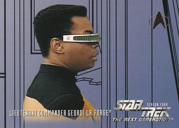 1996 SkyBox Star Trek: The Next Generation Season 4 #406 Lieutenant Commander Geordi La Forge Front
