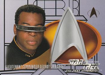 1996 SkyBox Star Trek: The Next Generation Season 4 #407 Lieutenant Commander Geordi La Forge Front