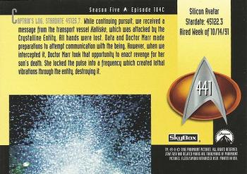 1996 SkyBox Star Trek: The Next Generation Season 5 #441 Silicon Avatar Back