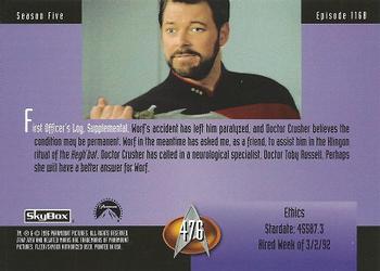 1996 SkyBox Star Trek: The Next Generation Season 5 #476 Ethics Back