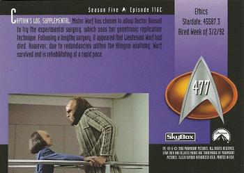 1996 SkyBox Star Trek: The Next Generation Season 5 #477 Ethics Back