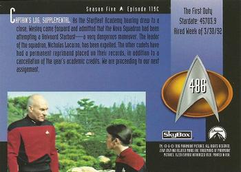 1996 SkyBox Star Trek: The Next Generation Season 5 #486 The First Duty Back
