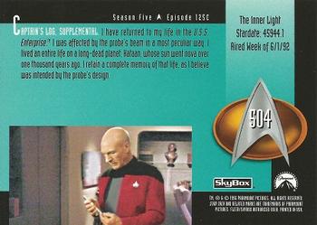 1996 SkyBox Star Trek: The Next Generation Season 5 #504 The Inner Light Back