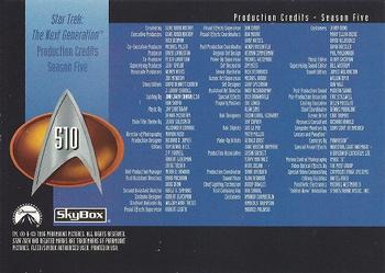 1996 SkyBox Star Trek: The Next Generation Season 5 #510 Production Credits - Season Five Back