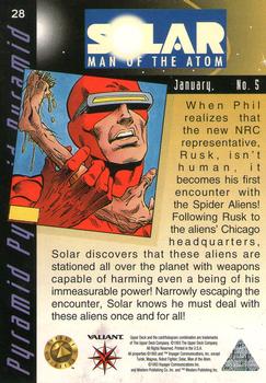 1993 Upper Deck The Valiant Era #28 Solar: Man Of The Atom Back