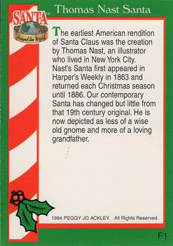 1994 TCM Santa Around The World - Foil #F1 Thomas Nast Santa Back